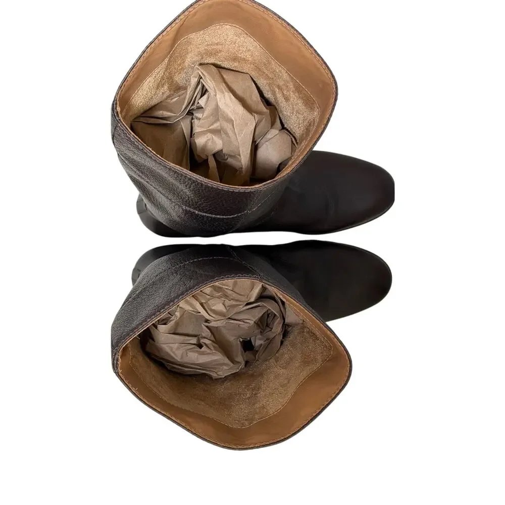 Vero Cuoio Riding Leather Dark Brown Boots Womens |US 8.5